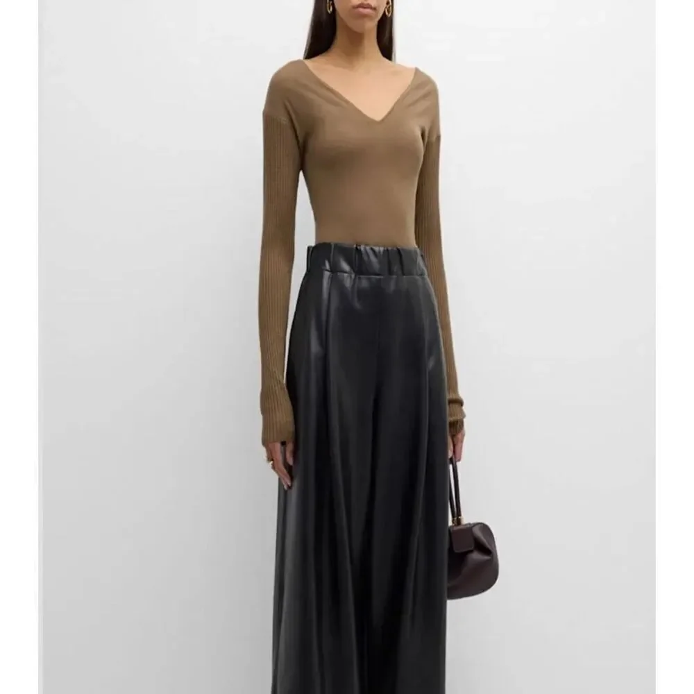 NWT ALC Brown Keaton V-Neck Top Size S